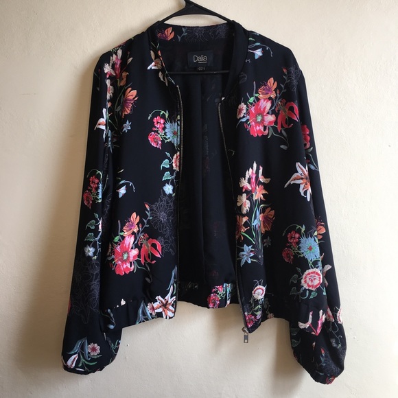 SOLD Dalia floral print bomber jacket - Picture 2 of 7